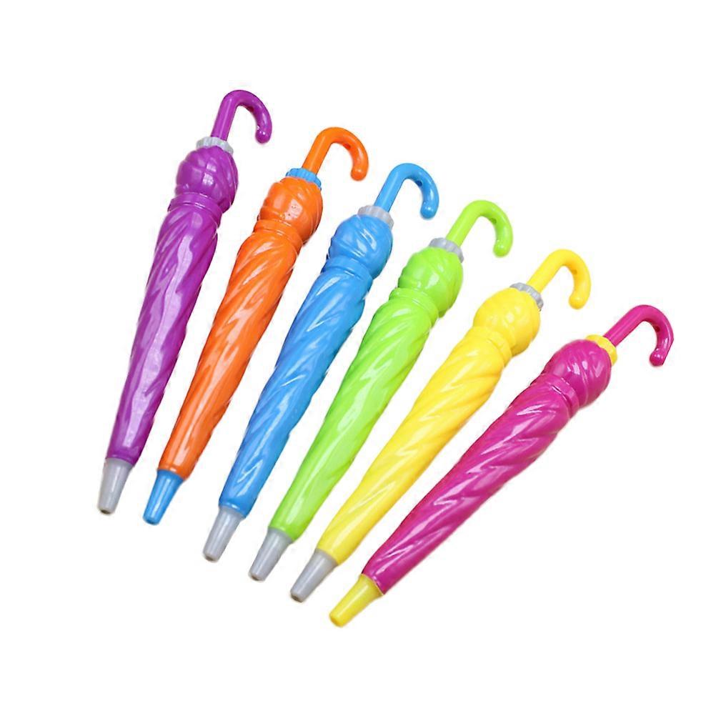 Ensemble de 6 stylos à bille parapluie pour écrire, motif dessin animé créatif