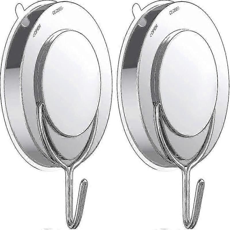 Twist Design Suction Cup Hooks Silver Removable 2 Pack