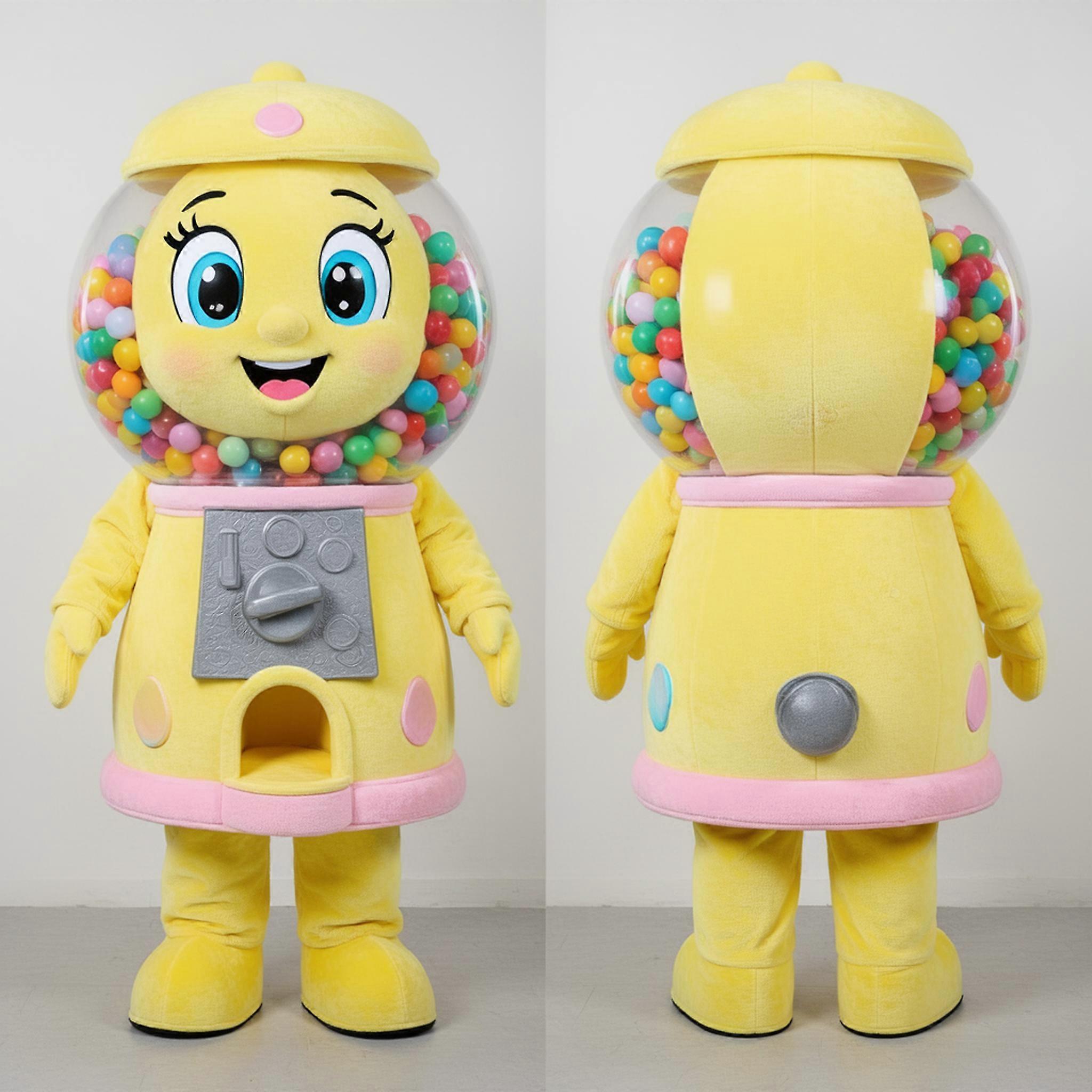 MASTICOT Lemon Yellow Rounded Gumball Machine Mascot