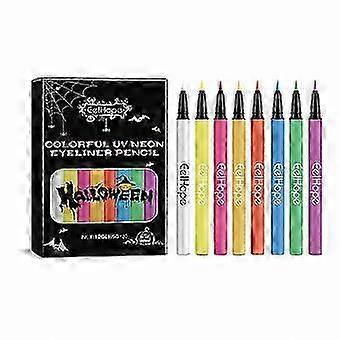 Leuchtendes UV-Neon-Eyeliner-Set – 8 Farbtöne, mattes Finish, wasserfeste und wischfeste Farbliner für kreative Looks