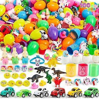 100PCS Easter Eggs with Assorted Toys 50 Eggs 50 Toys for Kids