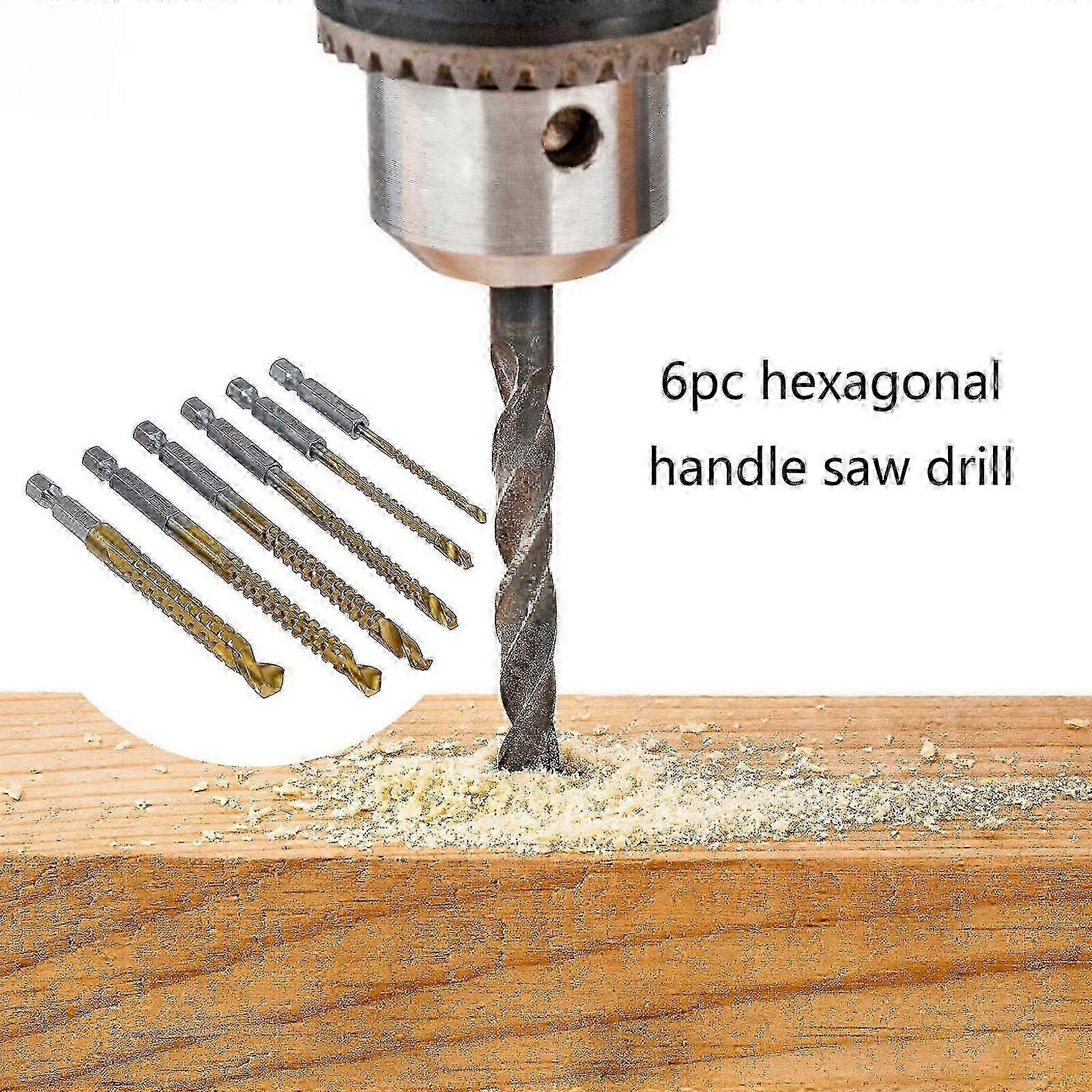 6Pcs HSS Hex Shank Core Drill Set