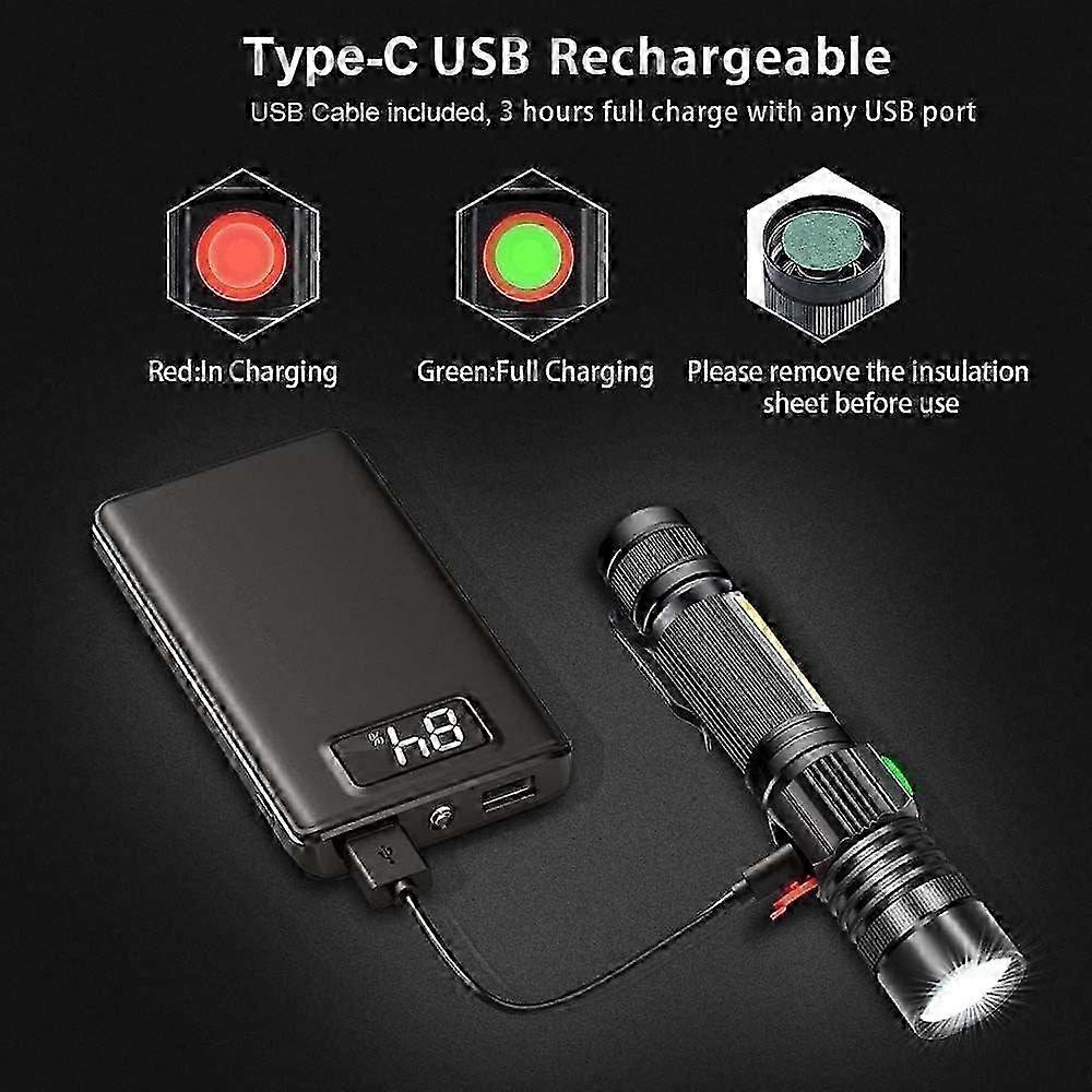 Magnetic COB Side Light USB Rechargeable Torch