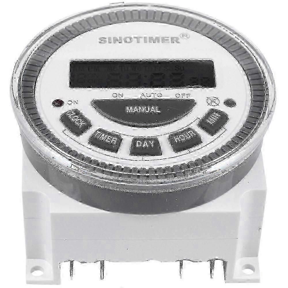 Digital Timer Switch with 230VAC Input 7-Day Programmable Lighting Control for 220V Output by Sinotimer Tm-619h-2