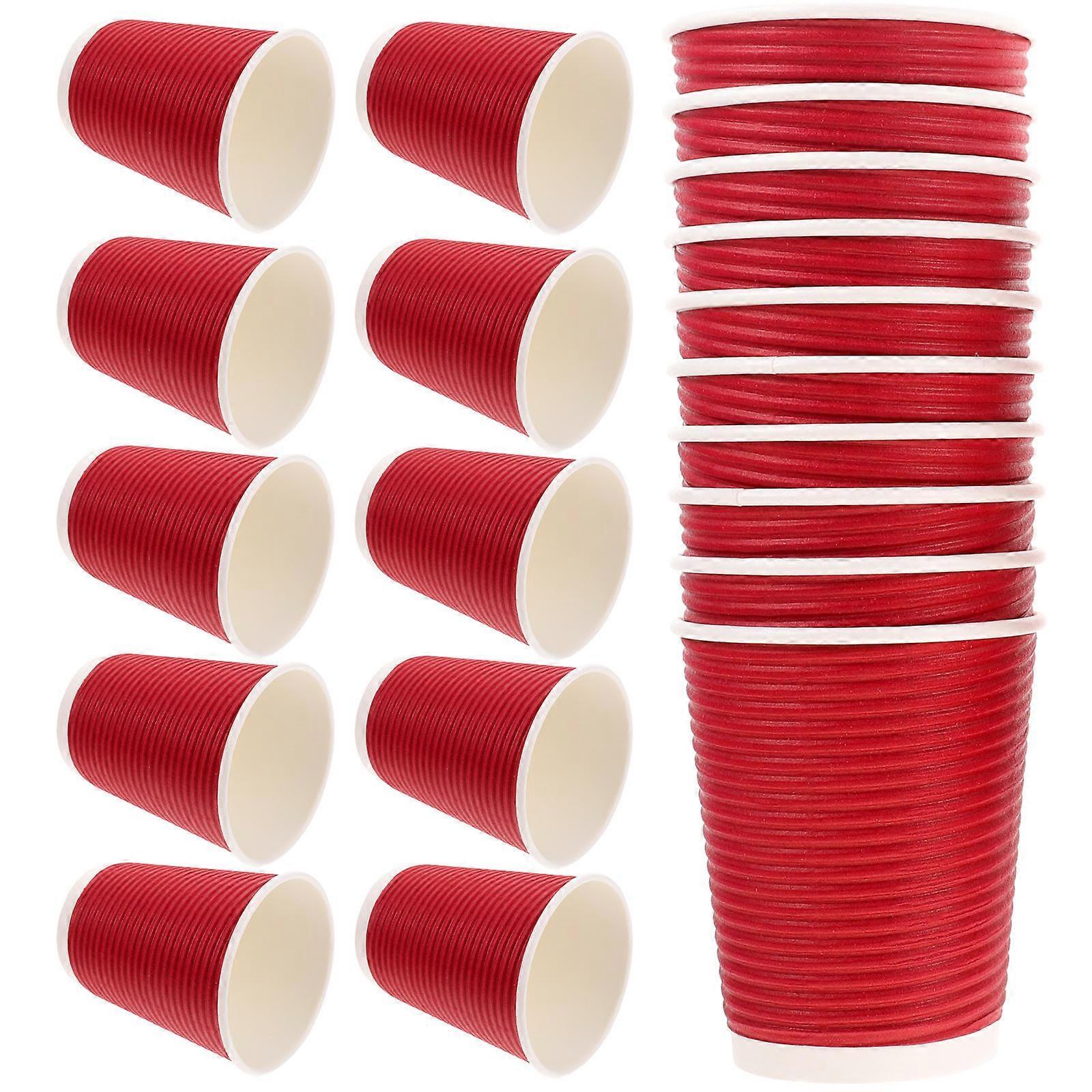 Double Layer Disposable Coffee Cups compatible with Hot Milk 50Pcs Practical Paper Cups