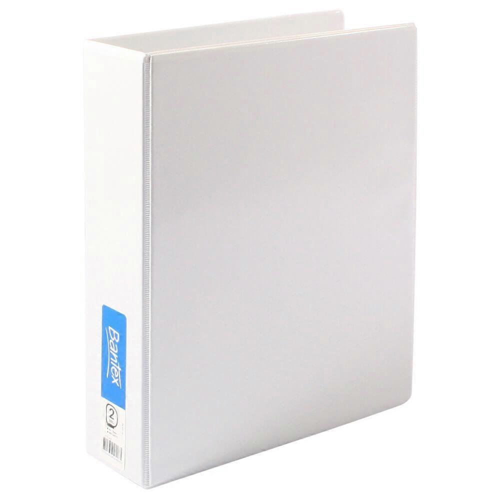 2 D RING Bantex Clearview Standard Insertable Ring Binder 50mm A4 White Cover