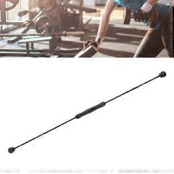 Elastic Fitness Bar Counter Function Muscle Training Ergonomic Handle Fitness Exercise Bar for Home Gym Outdoor Black Detachable Type with Counter