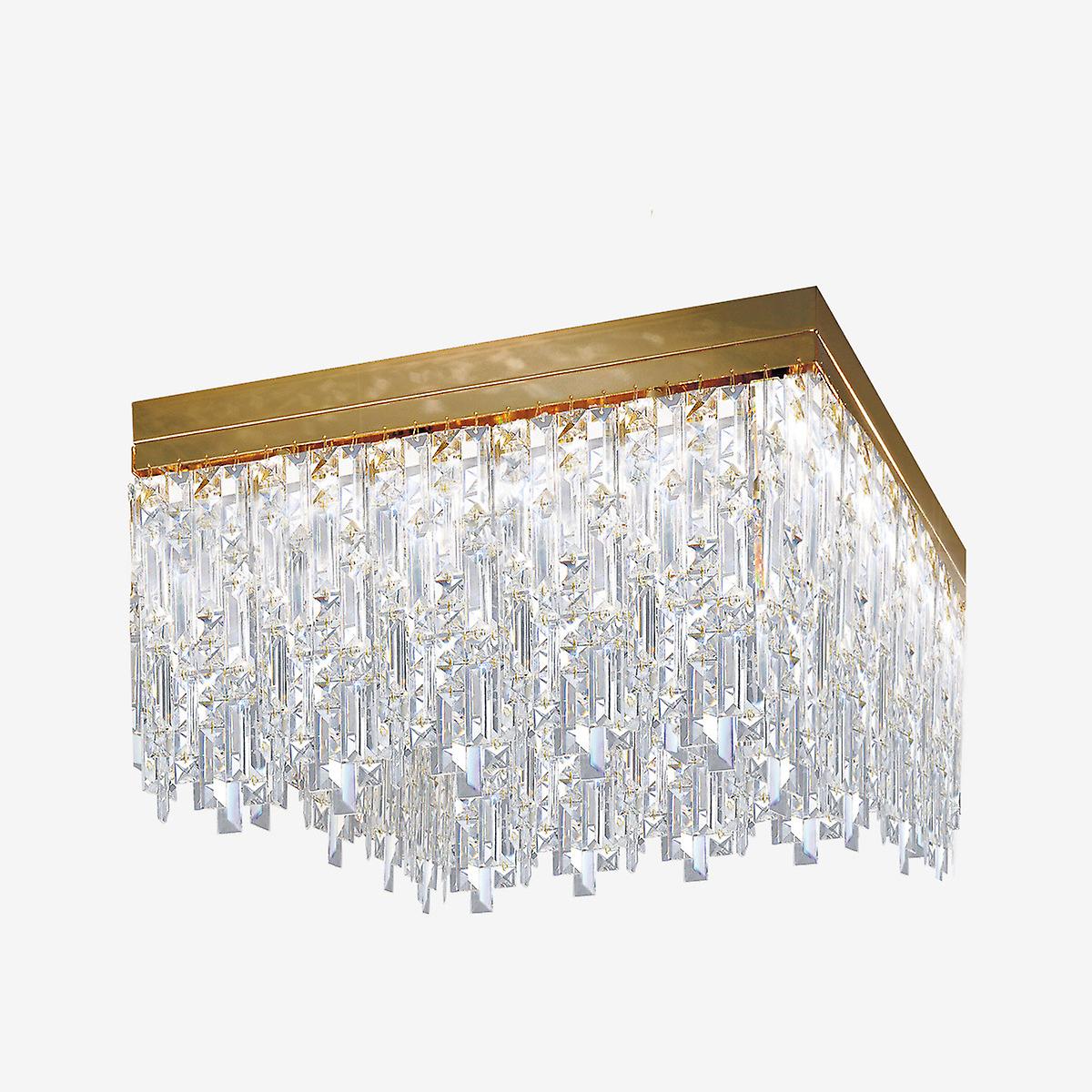 Prisma Crystal Ceiling Light 8 Light 24 Carat Gold