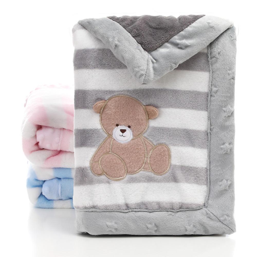 Baby Double-layer Blanket Simple Printed Flannel Lambswool Double-layer Baby Blanket