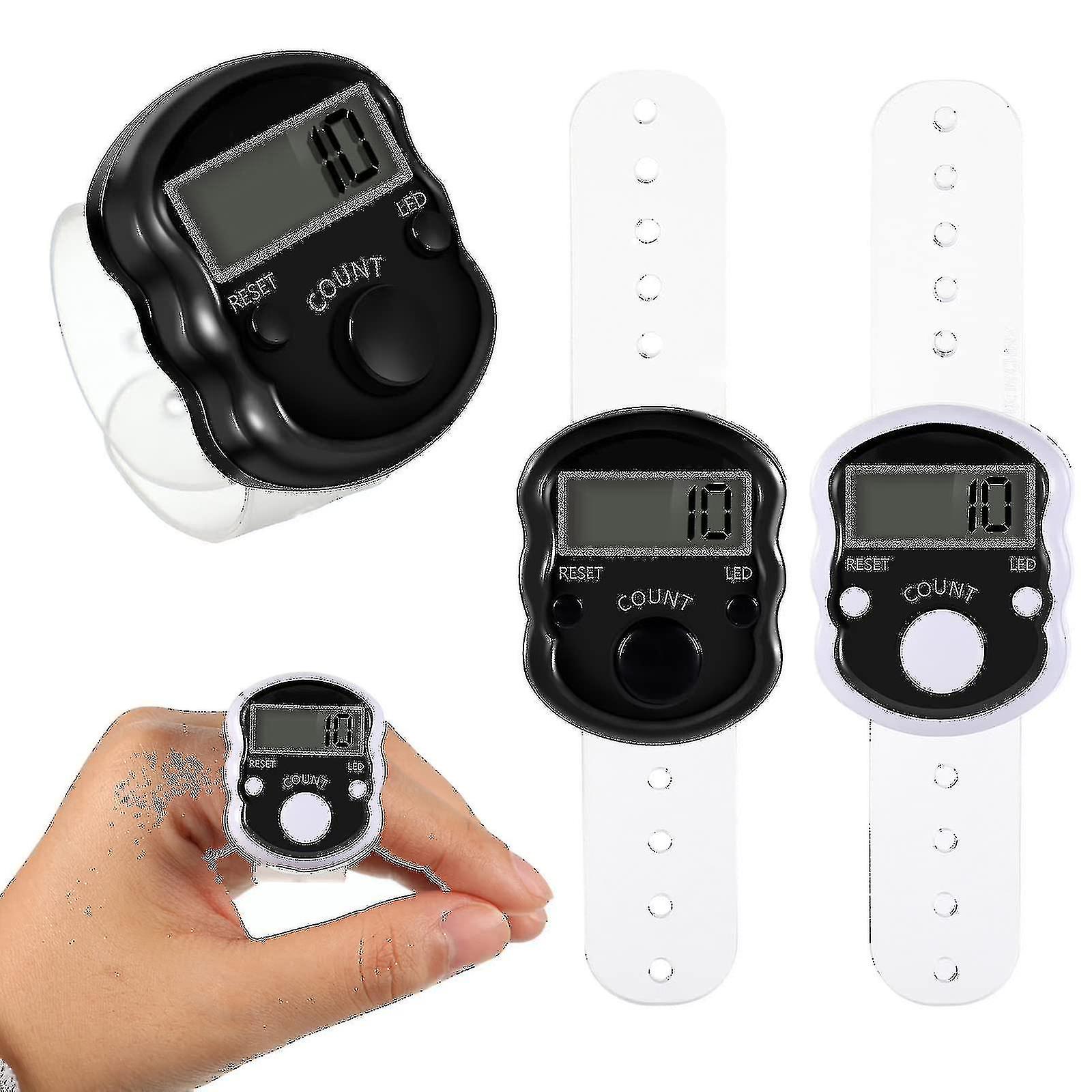 2 Pieces Electronic Finger Counter 5 Digit Led Electronic Finger Counter Resettable Finger Digital Random Color