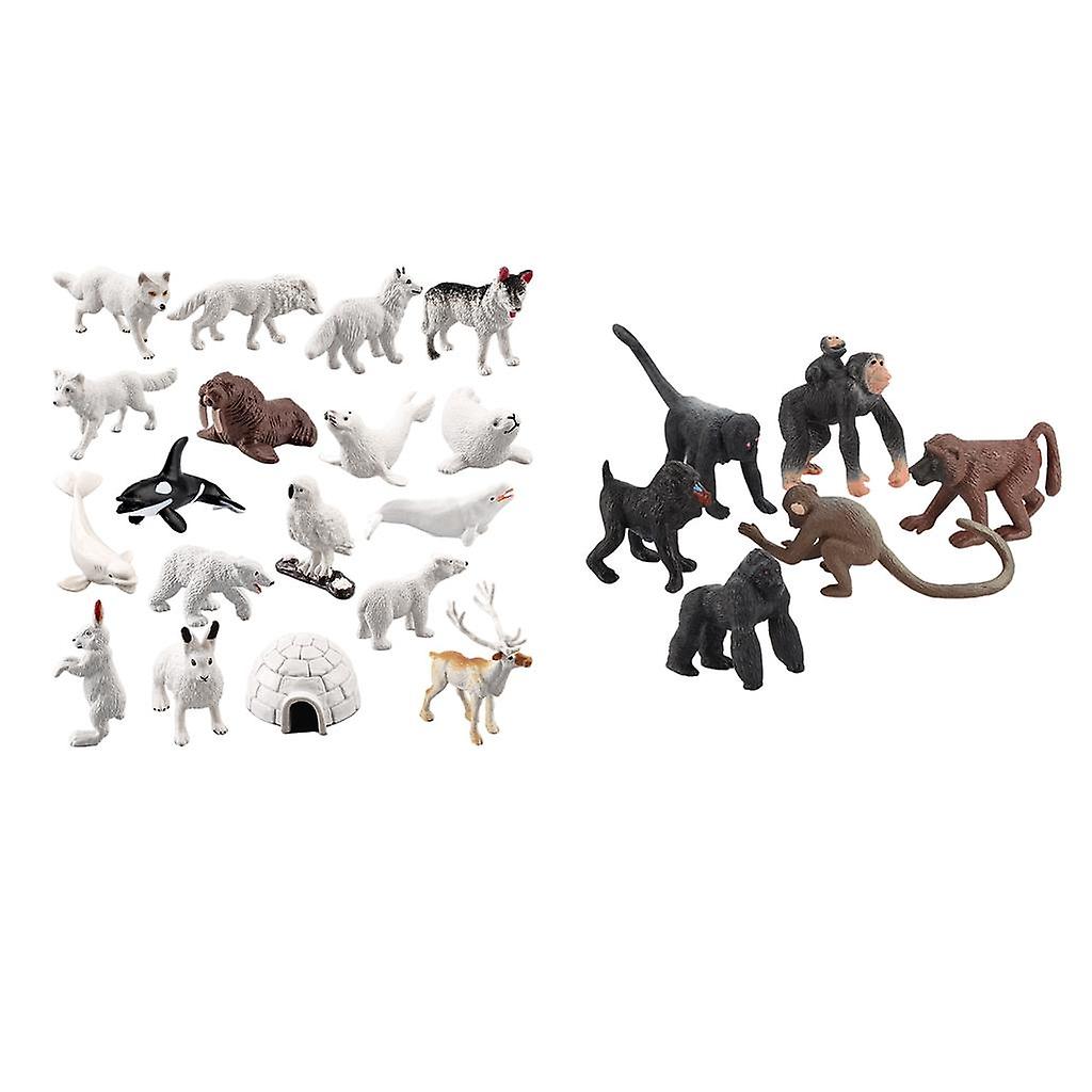 Mini Arctic Animals Toys Chimpanzees Animals Model Tabletop Decor