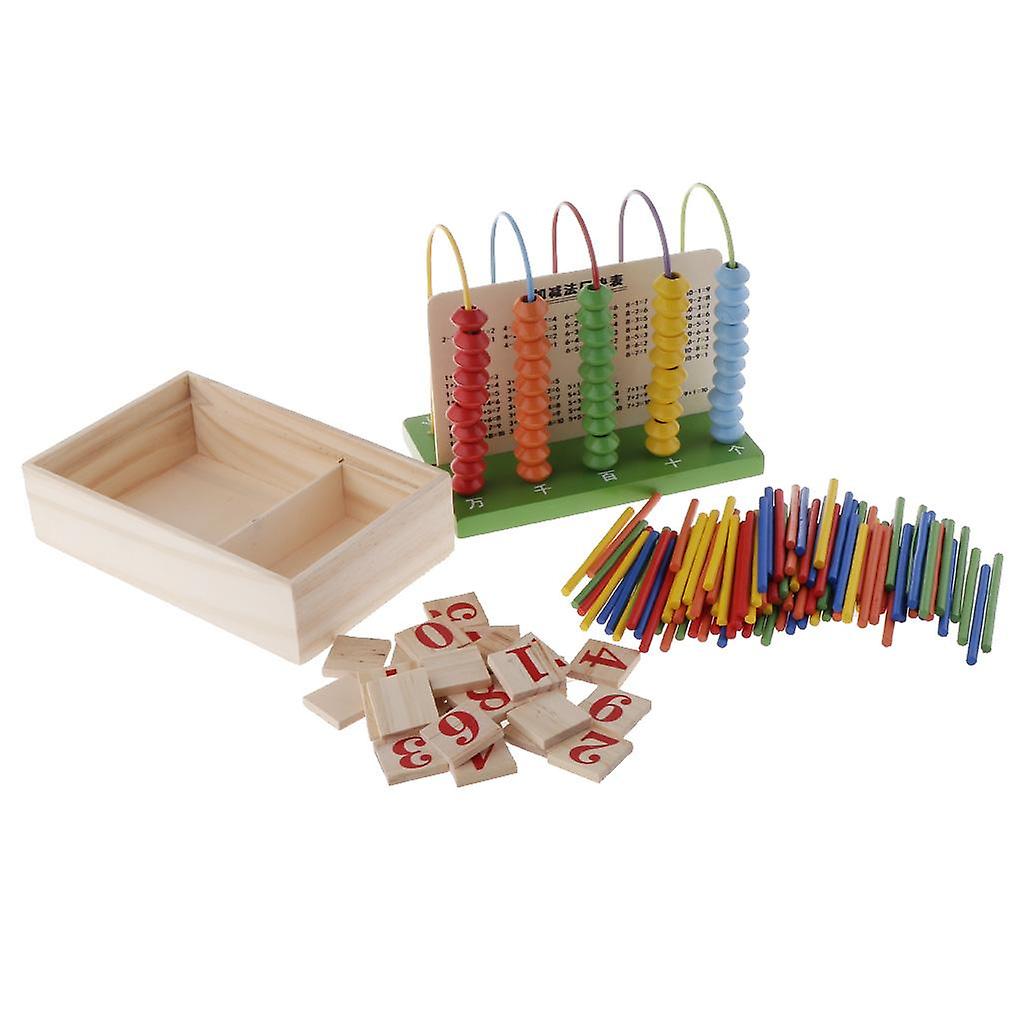 Wooden Multifunctional Abacus Calculating Frame Arithmetic Learning Math Toy