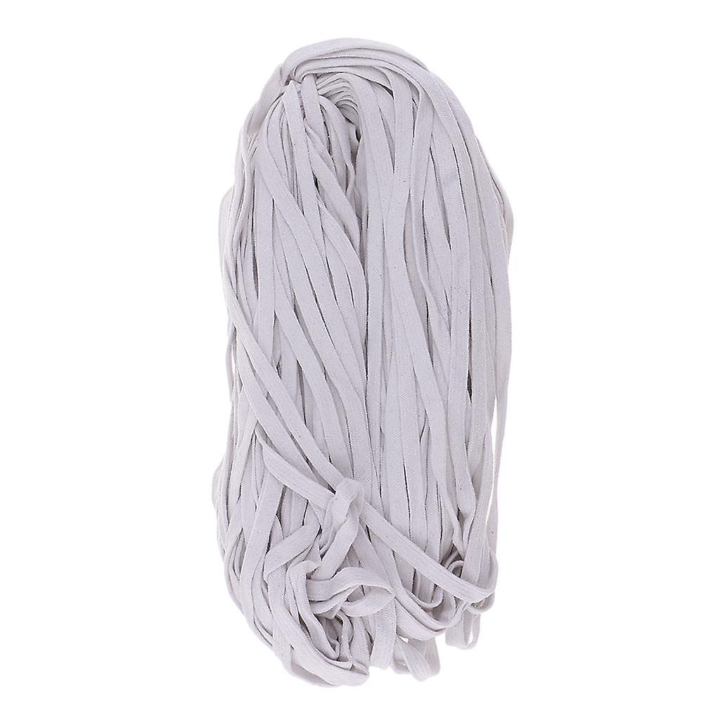 1 Roll Cotton Flat Draw Cord Drawstrings for Pants Clothing Decor White