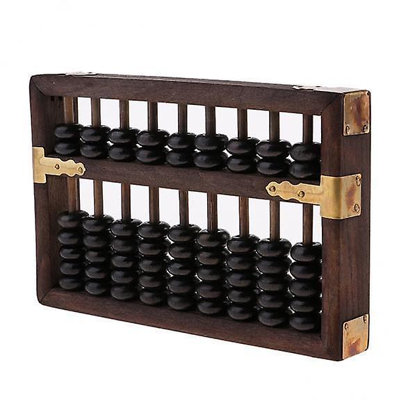 2xVintage Chinese Wooden Abacus Arithmetic 9 Digits Calculating Tool