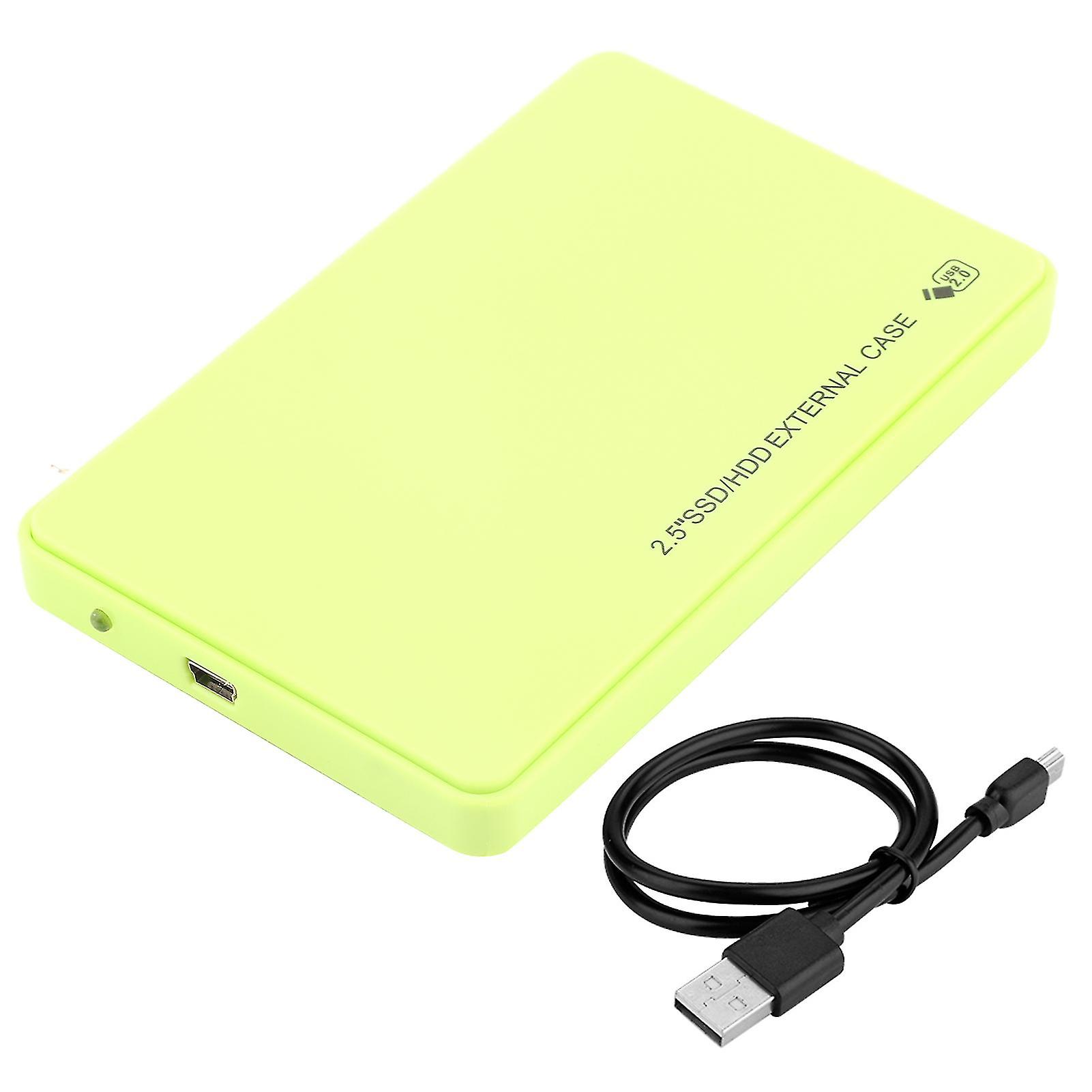 2.5 inch USB 2.0 SATA SSD External Hard Drive Enclosure (Green) (Hard Drive Not Included)