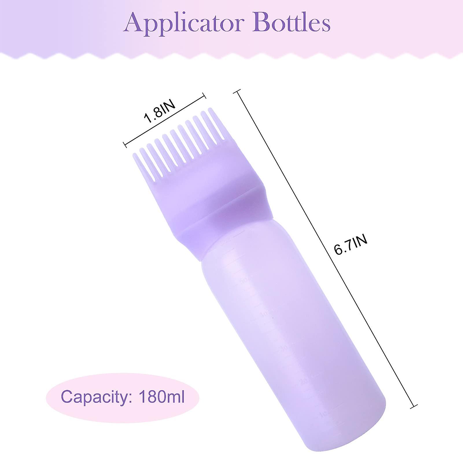 3 Pack Root Comb Applicator Bottle Hair Dye Applicator Brush Applicator Bottle with Graduated Scale