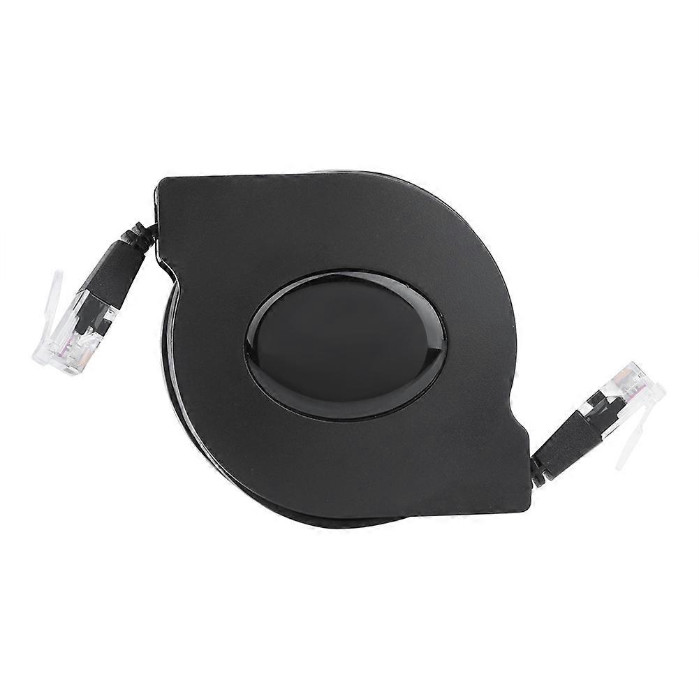 1pc New Adjustable Retractable CAT6 RJ45 Lan Network Cable Cord Black (2m)