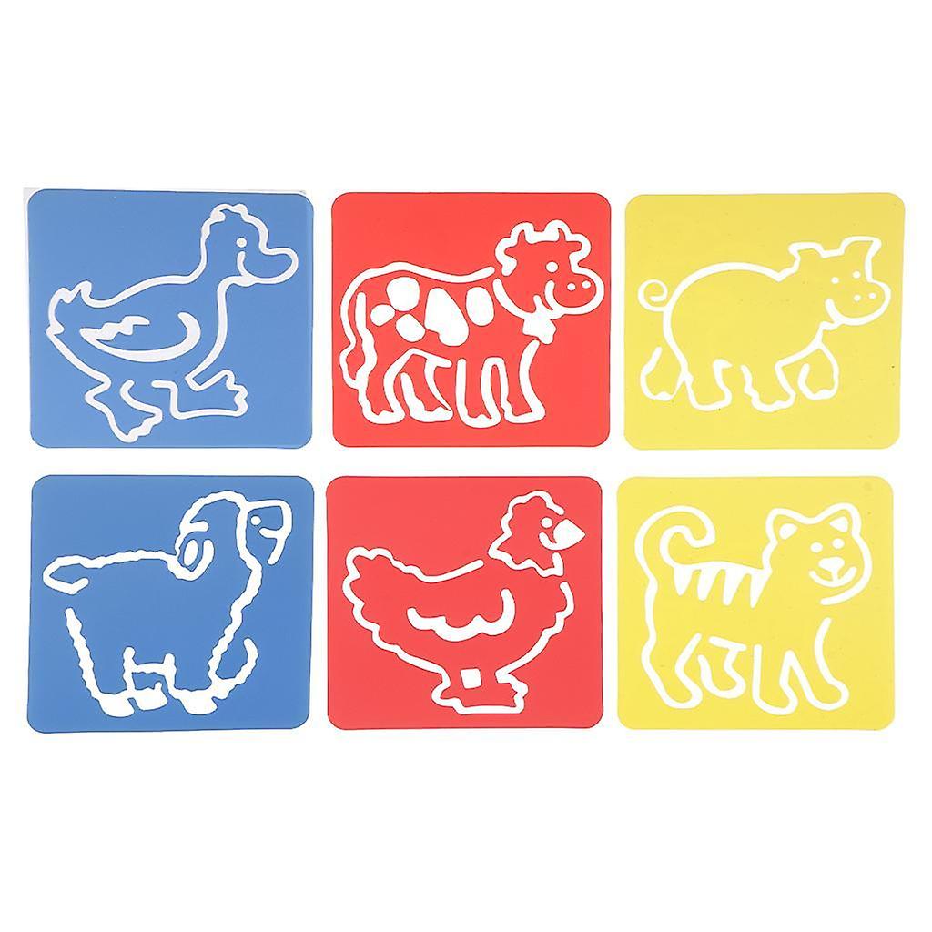 6 db/készlet rajzsablon sablonok vonalzó gyerekeknek DIY kézműves 14x15cm #1