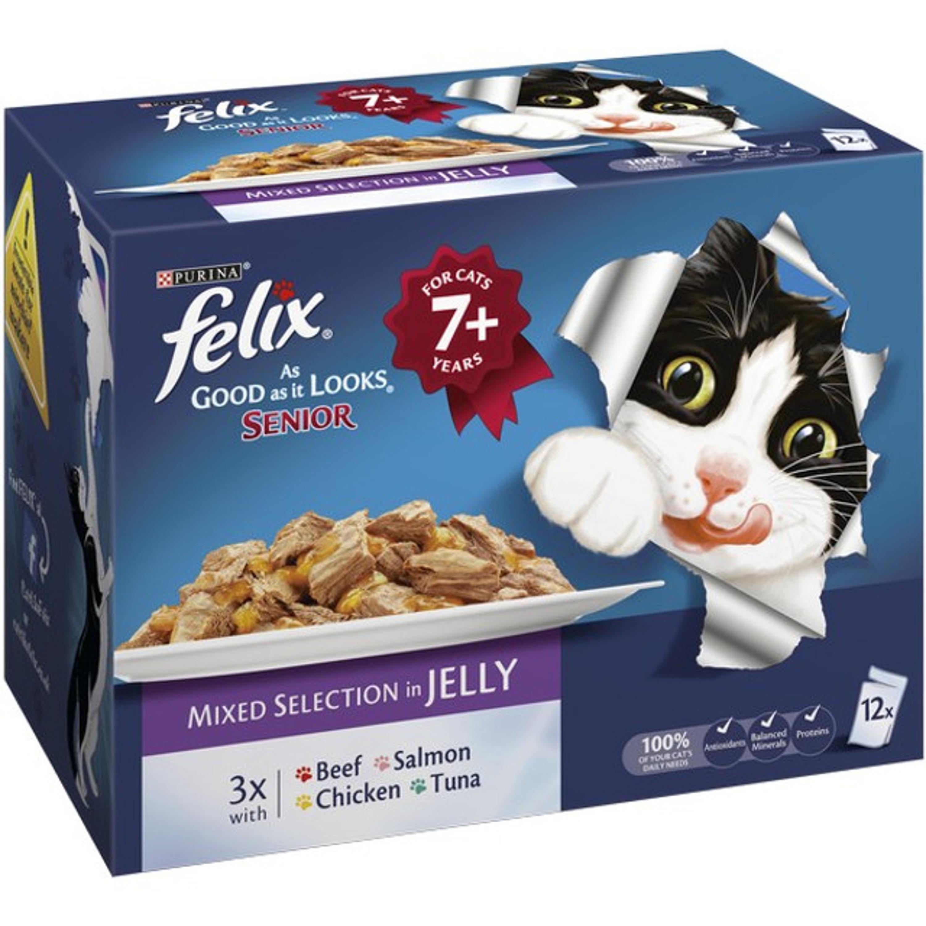 Felix Senior AGAIL Mixed Variety Cat Food (12 Pack) 4 x 100g
