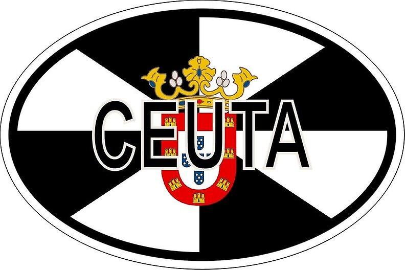Sticker sticker oval oval flag code country ceuta