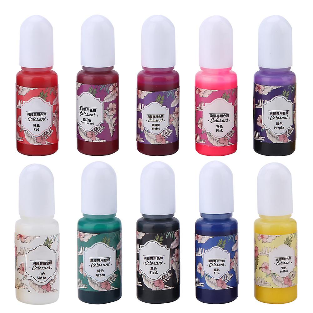 10 couleurs 10 ml Résine époxy UV Colorant Colorant Pigment Bricolage Art Artisanat