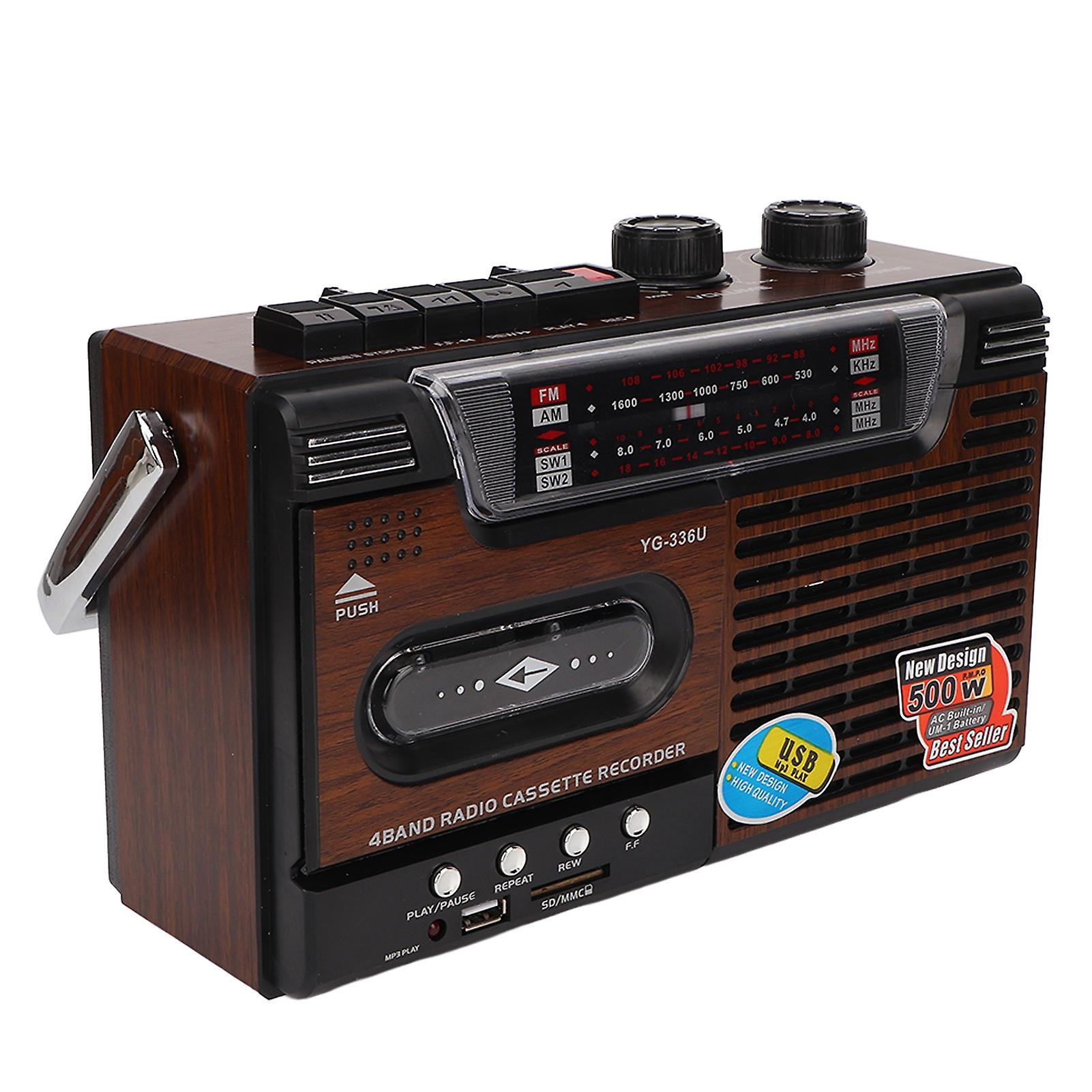 Cassette Player AM FM Radio Strong Signal Noiseless Support Storage Card and USB Portable Cassette Player Recorder EU Plug 220V