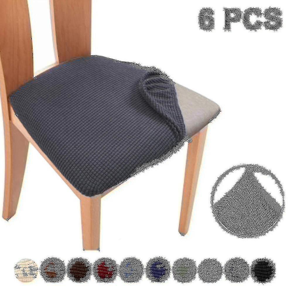 6pcs تمتد جاكار كرسي مقعد يغطي، قابلة للإزالة كرسي مقعد وسادة