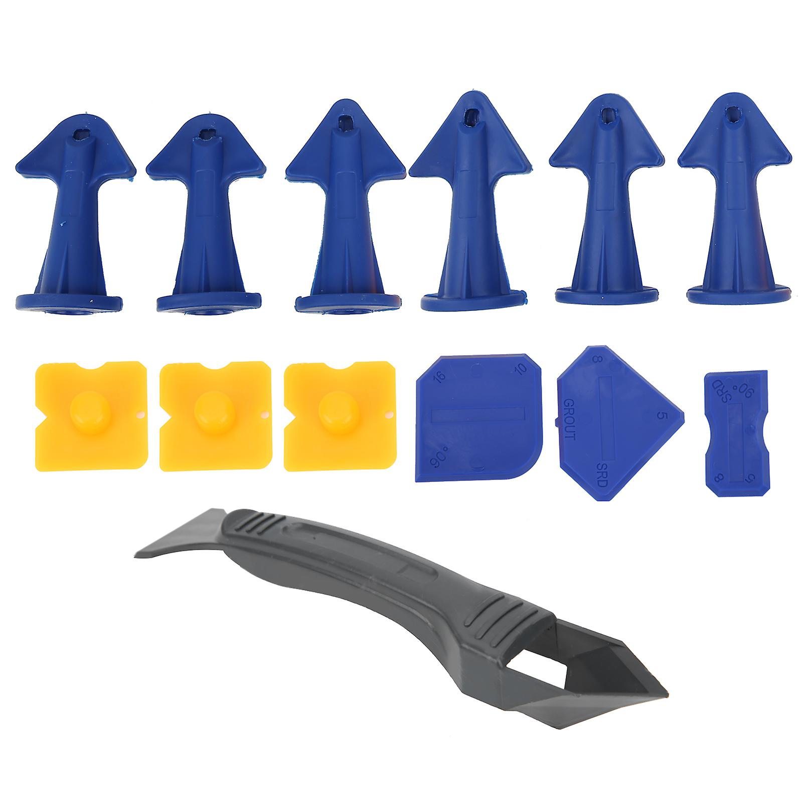 13Pcs Caulking Finisher Tools Plastic Scraper Spatula Silicone Nozzles Glue Removing Tools