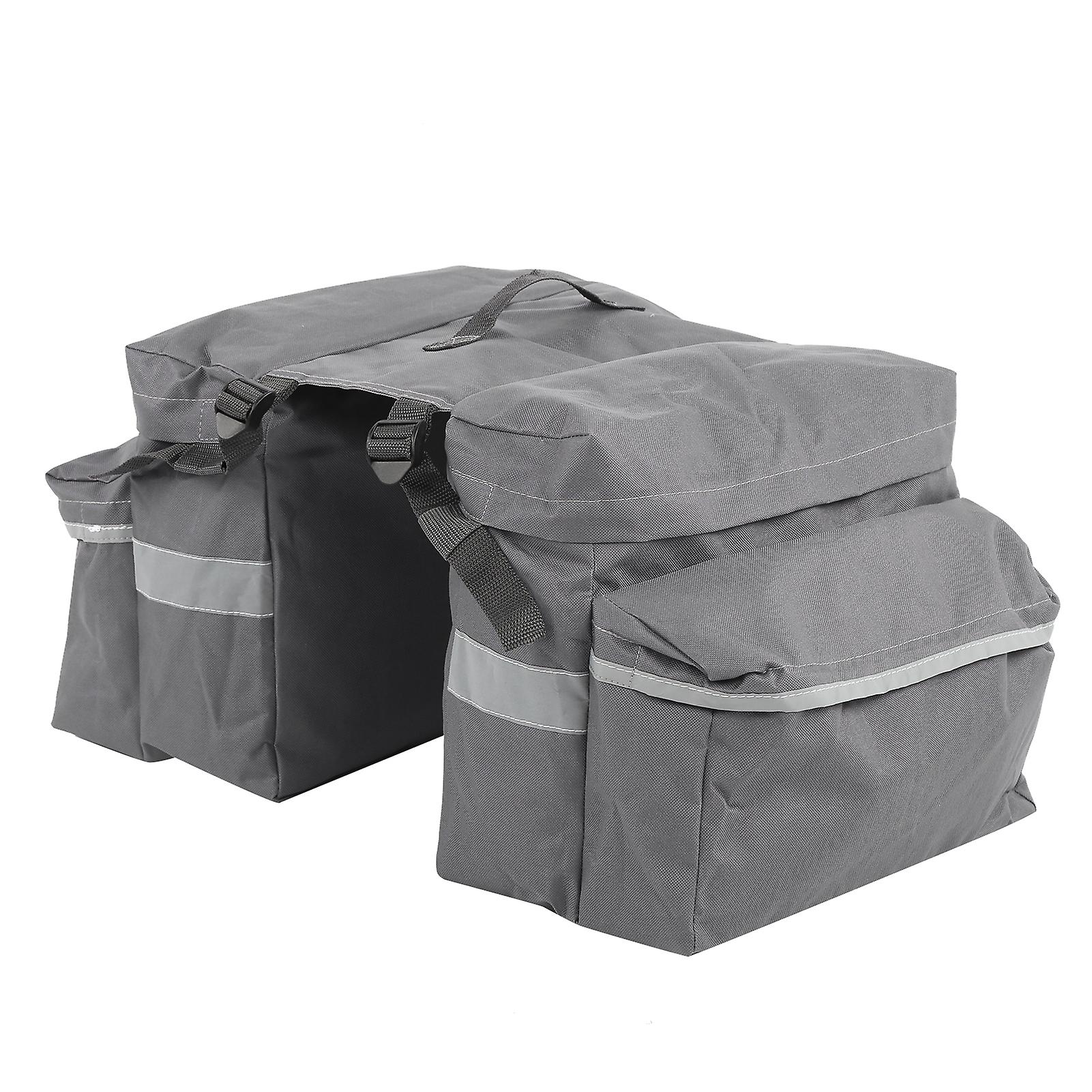 Durable Bicycle Trunk Bag, Quick Attach and Remove System with Prevent Friction Back Panel, Reflective Trim for Enhanced Safety (Gray)