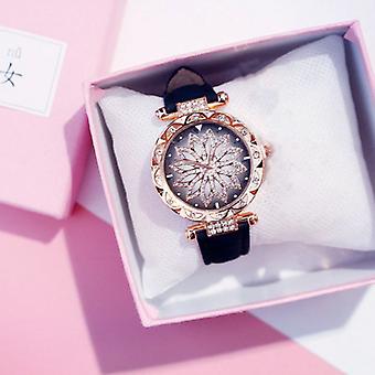 Stuff Certified® Starry Sky Watch Ladies - Luxury Anologue Quartz Movement for Women Black