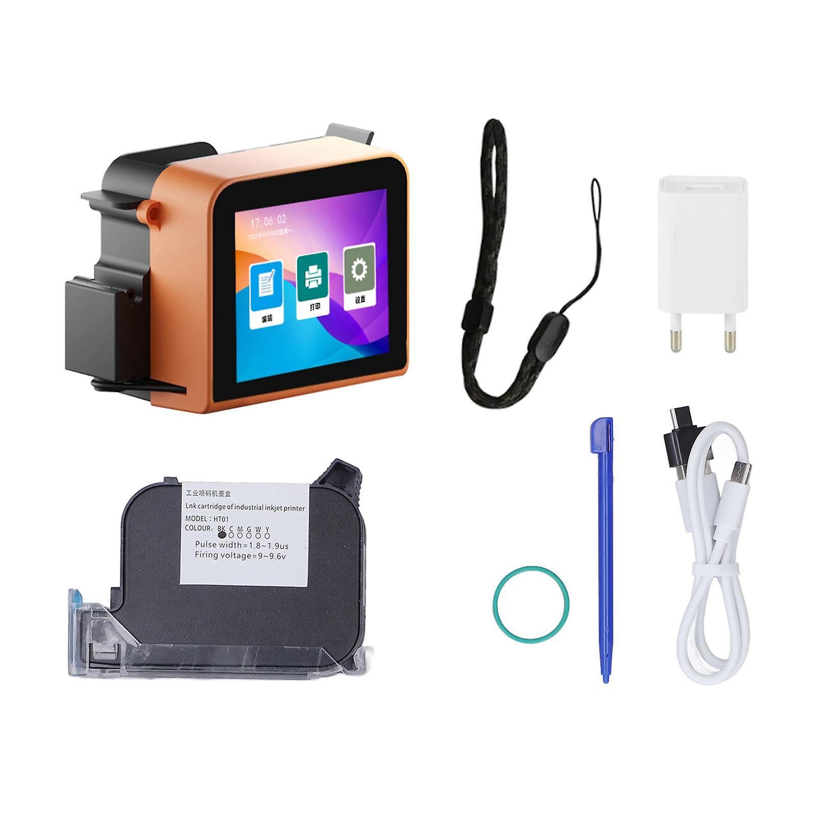 Handheld Inkjet Printer LED Screen Touch Control Portable Inkjet Coder for Production Date Time QR Code Logo 100240V