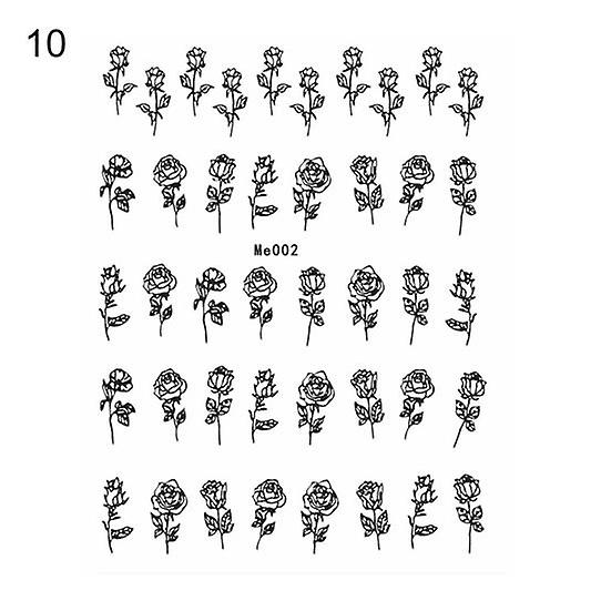 Nail Decals Vivid Persistent Excellent Saturation Delicate Flower Romantic Valentines Day Nails Love for Girl
