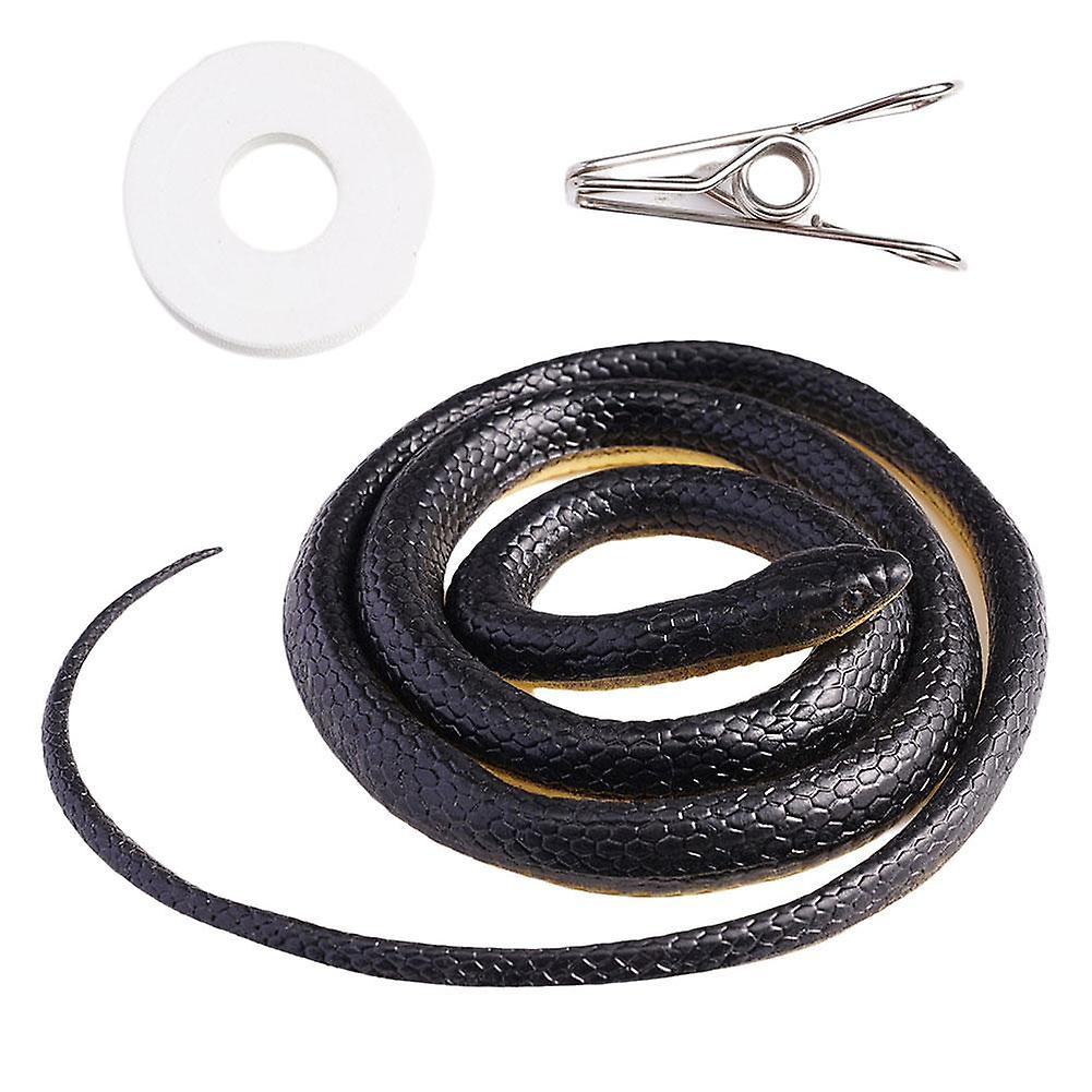 Realistic 1.2M Prank Snake Set Lifelike Fake Snake Toy with 4M String for Halloween Pranks Gifts and Party Fun