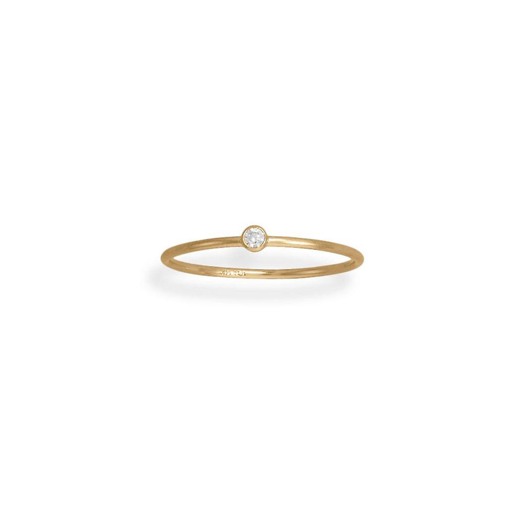 14/20 Gold Filled Cubic Zirconia Thin Ring 1mm 2mm-Cubic-Zirconia-Ring for Women - Ring Size: 5 to 8