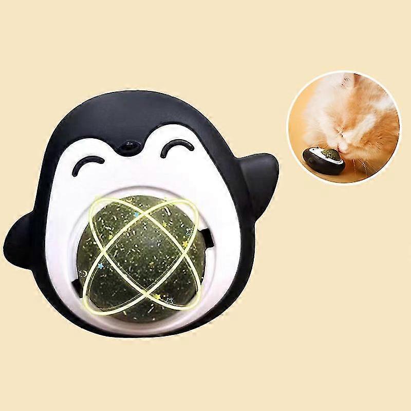 Cute Penguin Cat Catnip Toys Ball Wall Stickup Teeth Cleaning Cat Catnip Toy