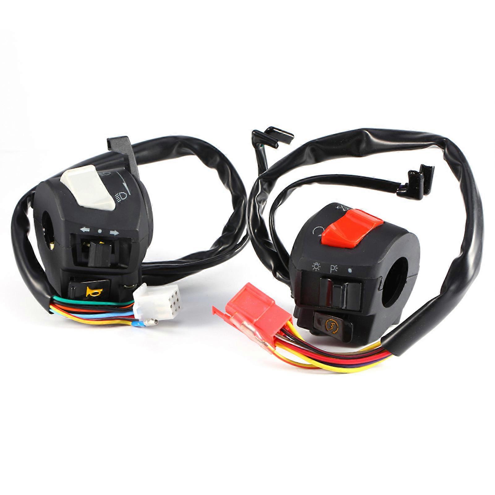 2x Universal 7/8'' Motorcycle Handlebar Horn Turn Signal Light Control Switch