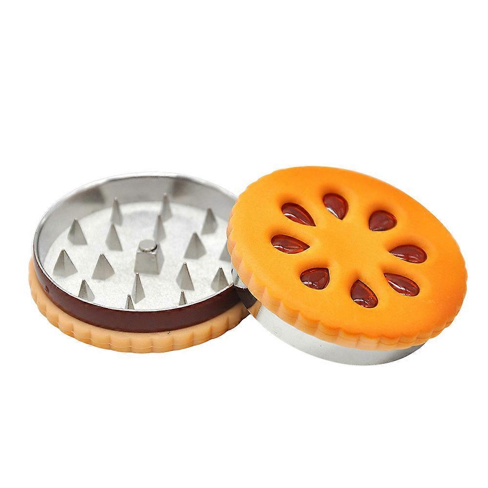 Creative Shape Zinc Alloy Biscuit Cigarette Grinder Diameter 55mm Metal 2-layer Cigarette Grinder