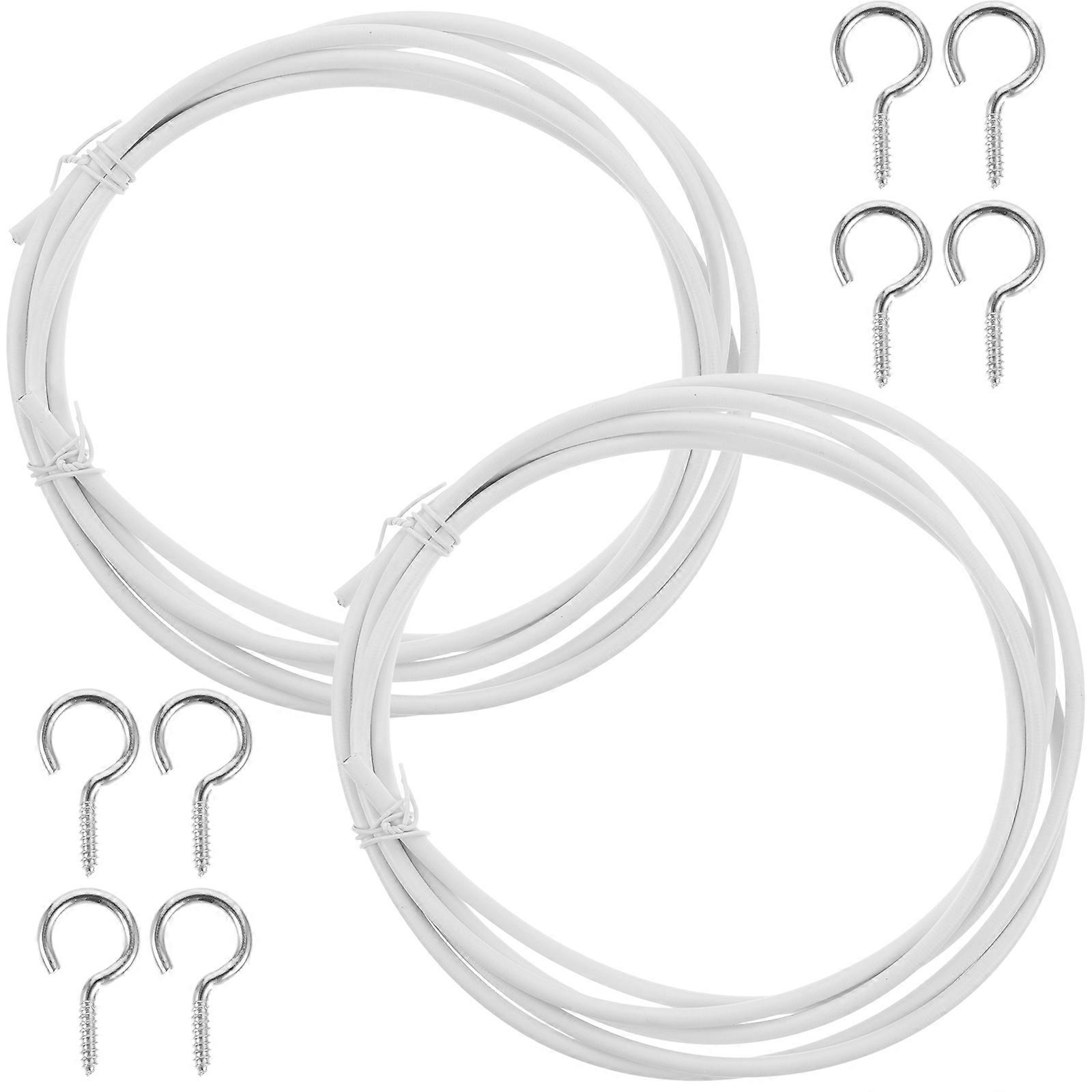 2 Sets Curtain Hanging Wire Shower Curtain Wire Cable Curtain Railing System Kit