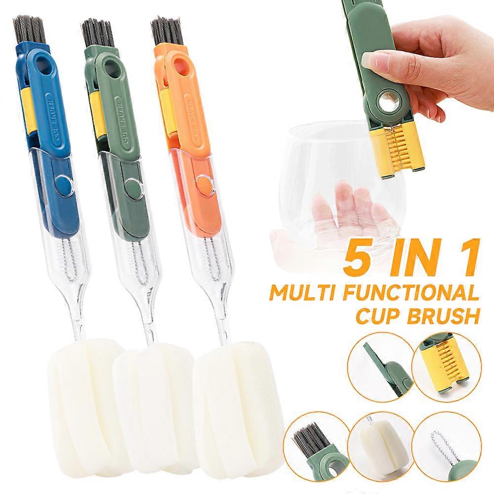 5 in 1 Cup Lid Gap Cleaning Brush, Multifunctional Insulation Bottle Cleaning Tools, Home Kitchen Multipurpose Cup Cover Lid Cleaner