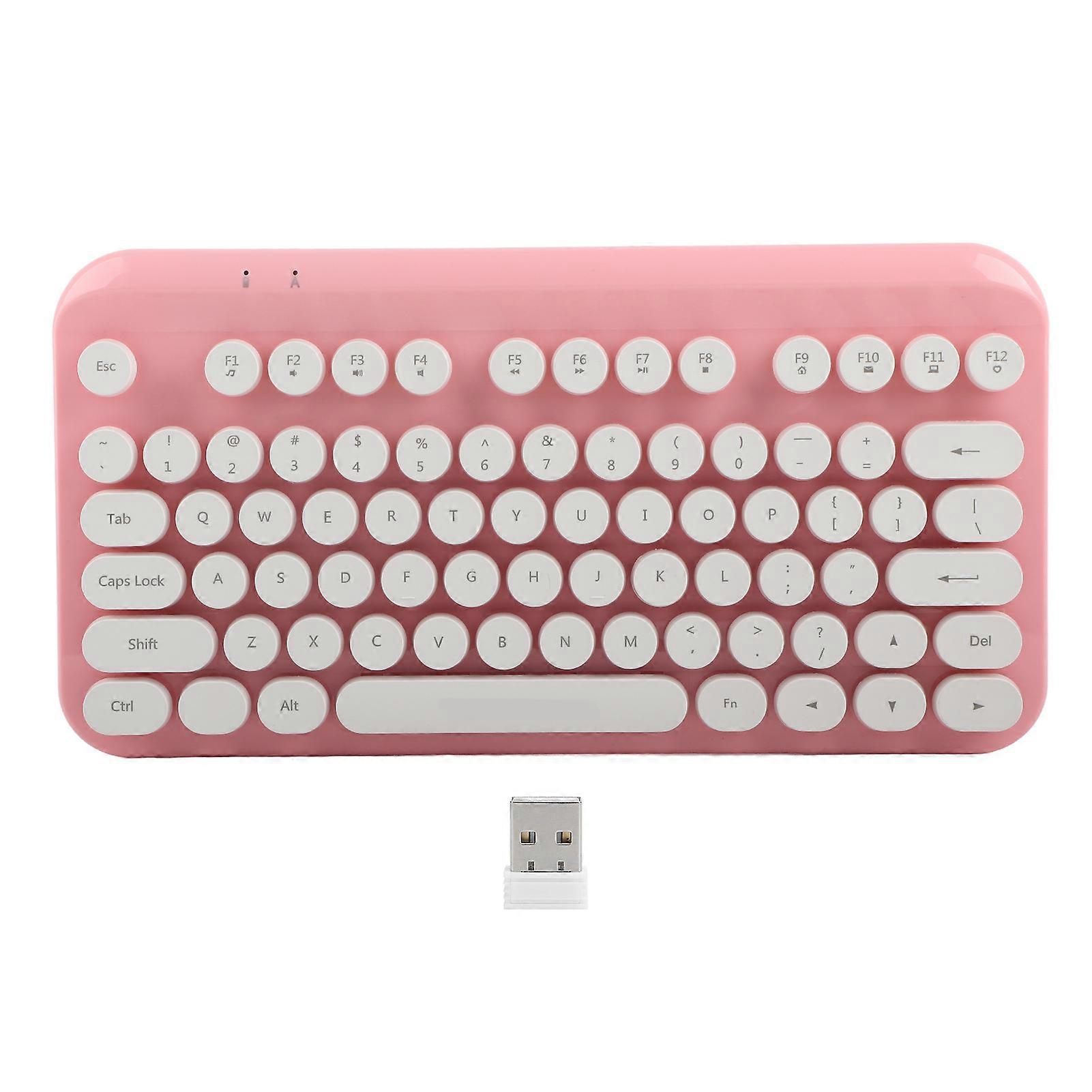 YFRUITFUL Y60 2.4G Wireless Keyboard Punk 75 Keys Ergonomic Keyboard Computer Accessory(Pink )