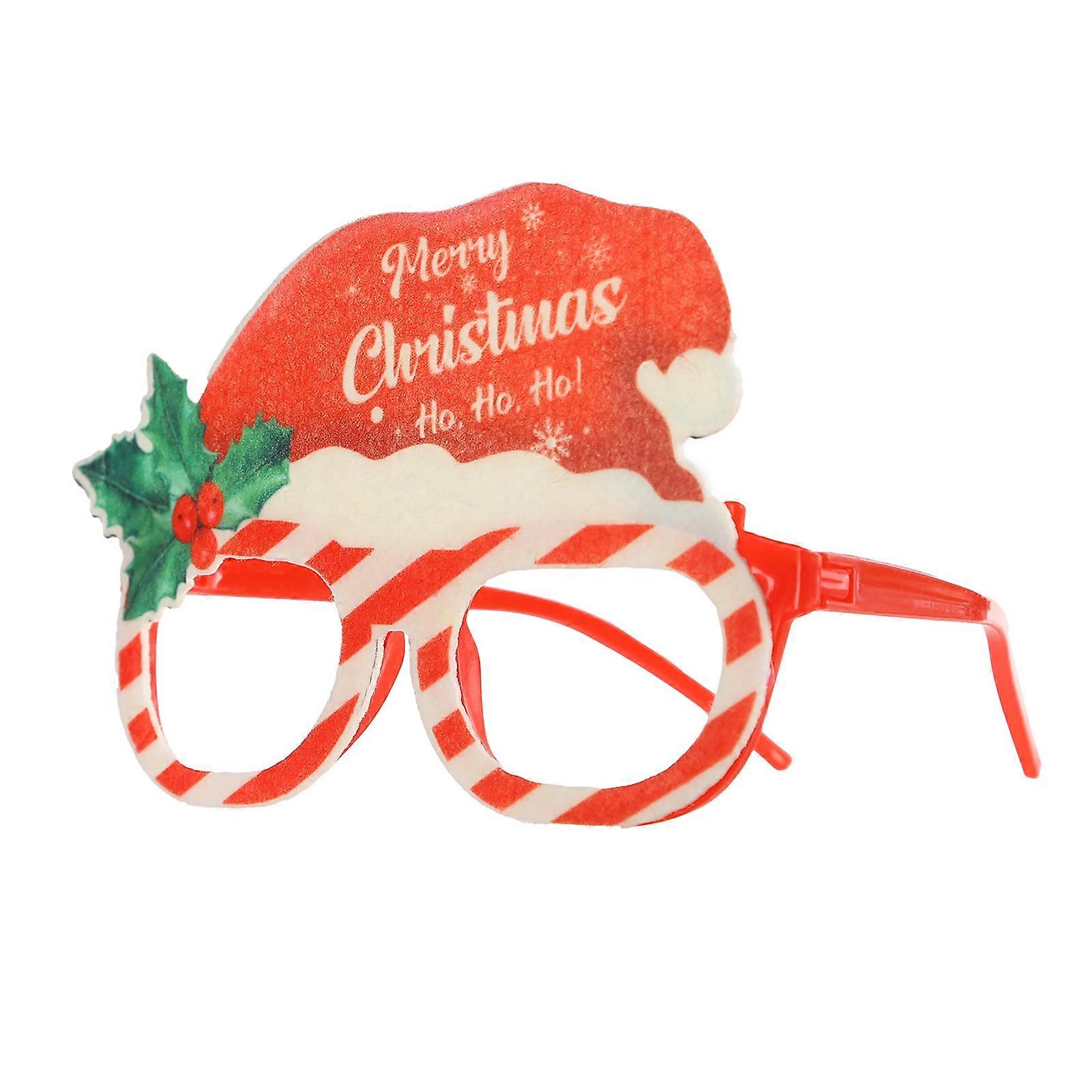 Christmas Glasses Holiday Party Glasses Frame Cartoon Santa Claus Snowman Snowflake Tree Elk Glasses Photo Props for Kids Adults