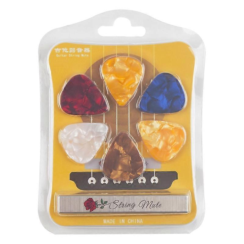 Guitar Practice Silencer Sponge Mat String Dampener Training Tool with Picks