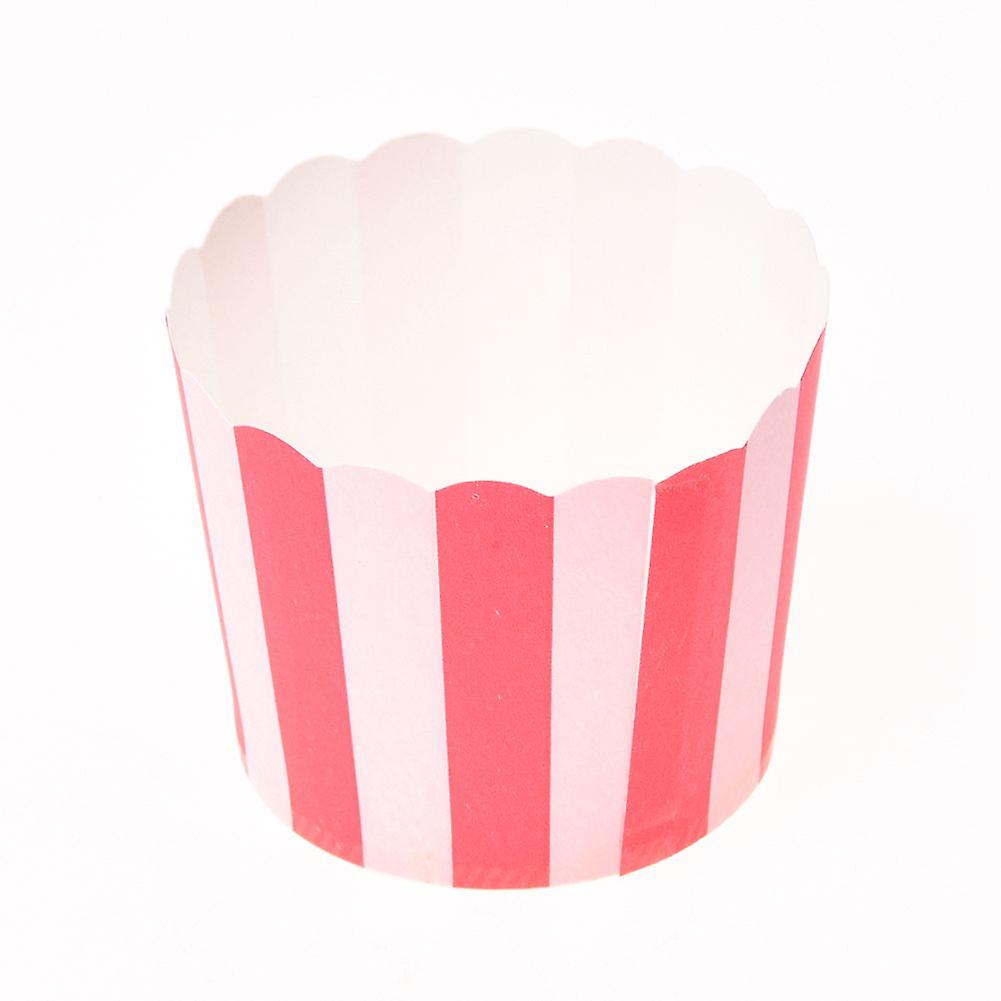 50X Cupcake Wrapper Paper Cake Case Baking Cups Liner Muffin Kitchen Baking Red Stripes