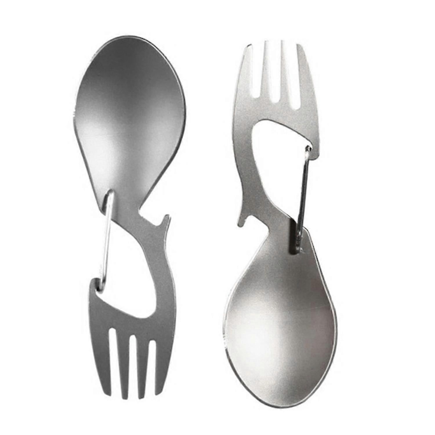3 In 1 Camping Spoon Cutlery Titanium Ultra Light Titanium