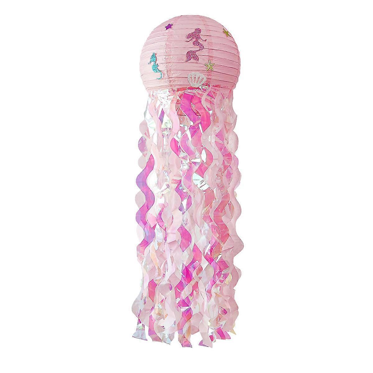 Jellyfish paper lantern 1 piece 95 cm blue light blue light green ocean theme