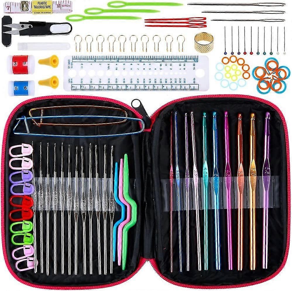 Crochet Set With 100 Pcs Knitting Needles Accessories Bunt