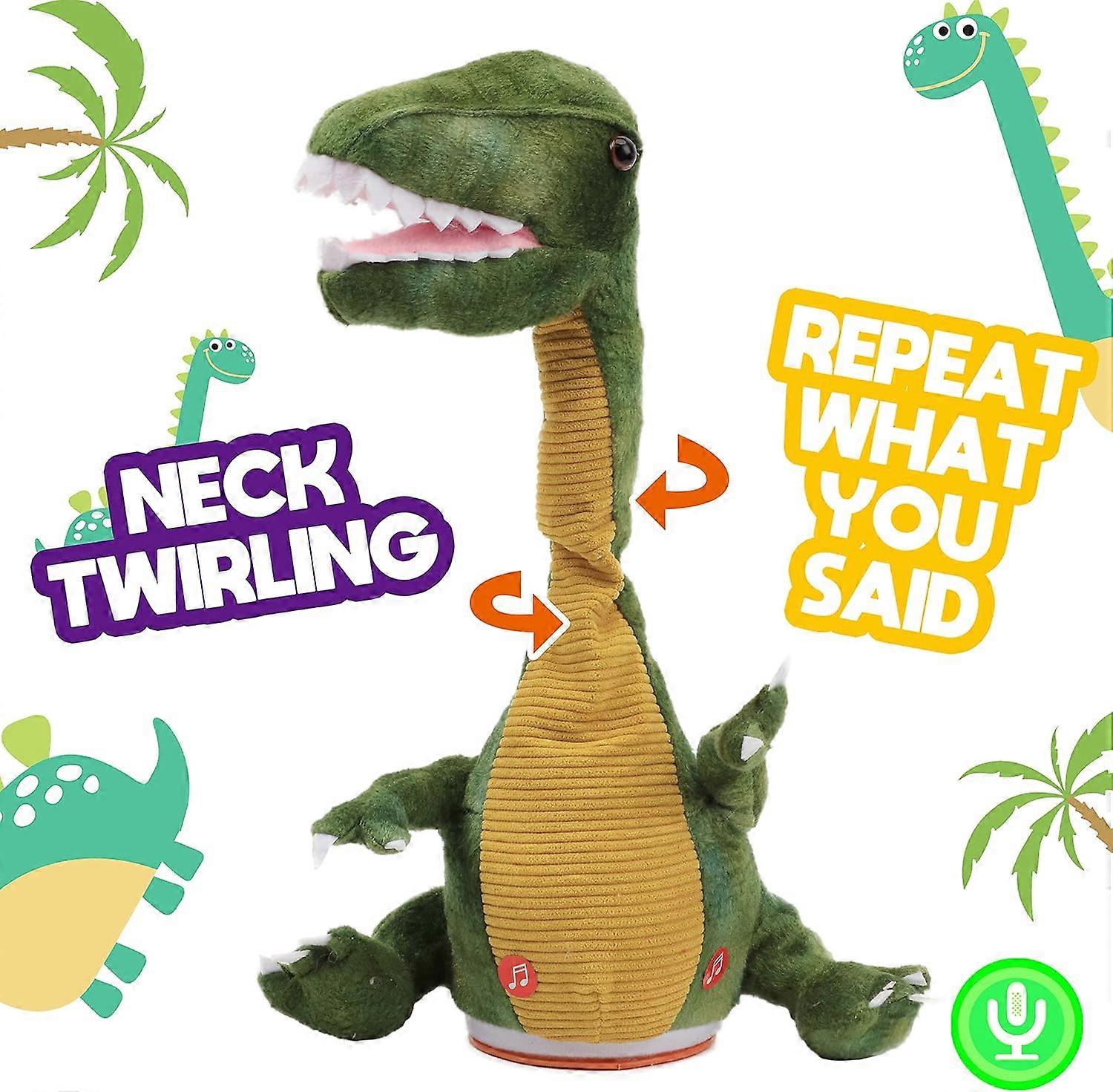 Dancing Dinosaur Toy Repeats What You Say Talking T-Rex Toy Wriggle Singing Mimicking Twisting Interactive Animated Toy Speaking Plush Gift for Kids B