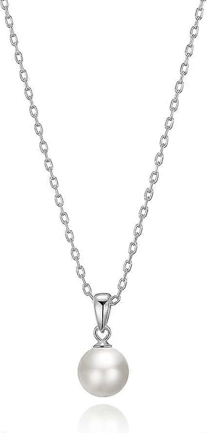 Sterling Silver White Shell Pearl Necklace