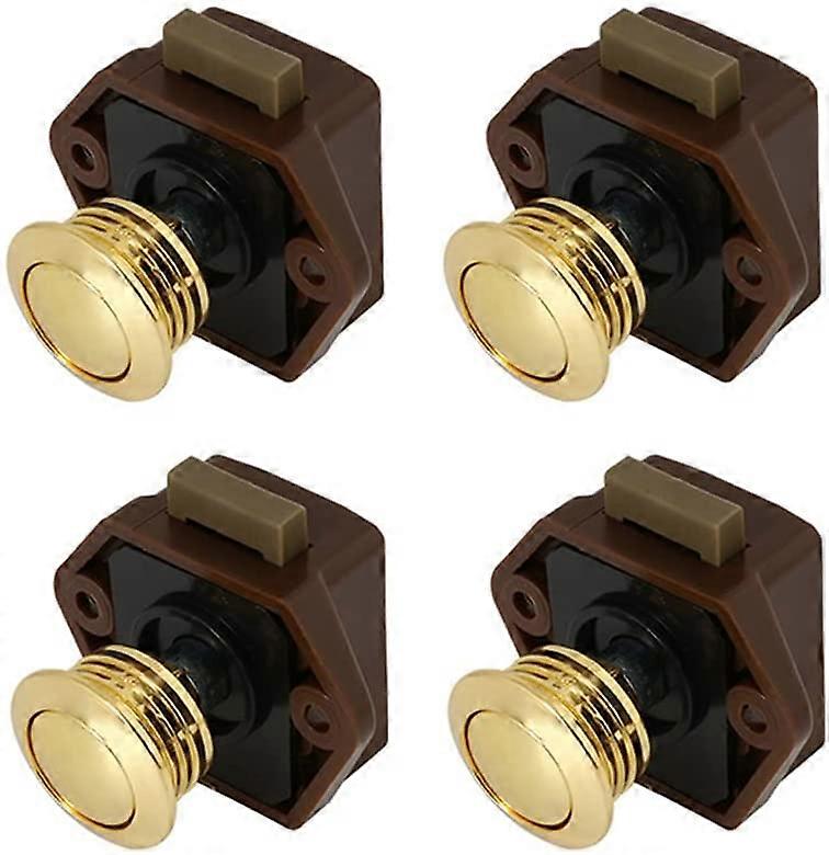 4 Pcs Push Button Latch, Mini Push Button Drawer Cabinet Door Lock Keyless Cabinet Lock