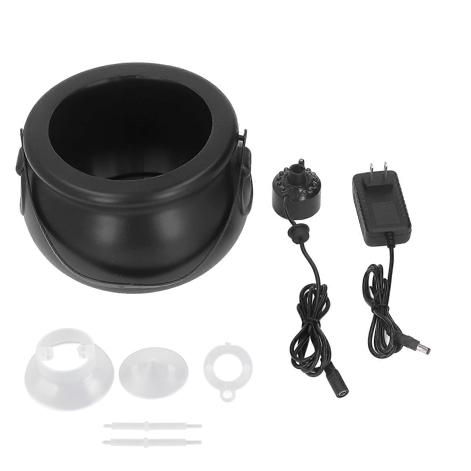 Cauldron Fog Machine Metal Plastic 12 LED Color Changing Spooky Ambience Halloween Mist Maker with Cauldron 100240V US Plug
